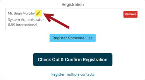Editing registrant information